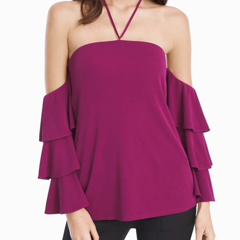 White House Black Market off shoulder top, berry